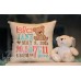 Teddy Bear Applique - Birth Announcement Pillow